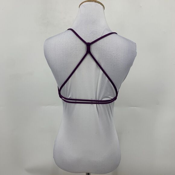 Victorias Secret Sport Sports Bra Women M Medium Hibiscus Cross Open Back No Pad - Picture 4 of 9